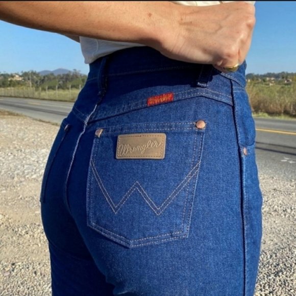 Wrangler cowboy cut jeans leather patch - Picture 7 of 10